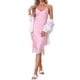 thumbnail image 2 of INSPIRE CHIC Camisón de Satén para Mujer con Encaje, Tirantes Cruzados, Camiseta de Tirantes, Camisón, Lencería, Vestido de Pijama Sedoso, Talla L, Rosa, 2 of 6