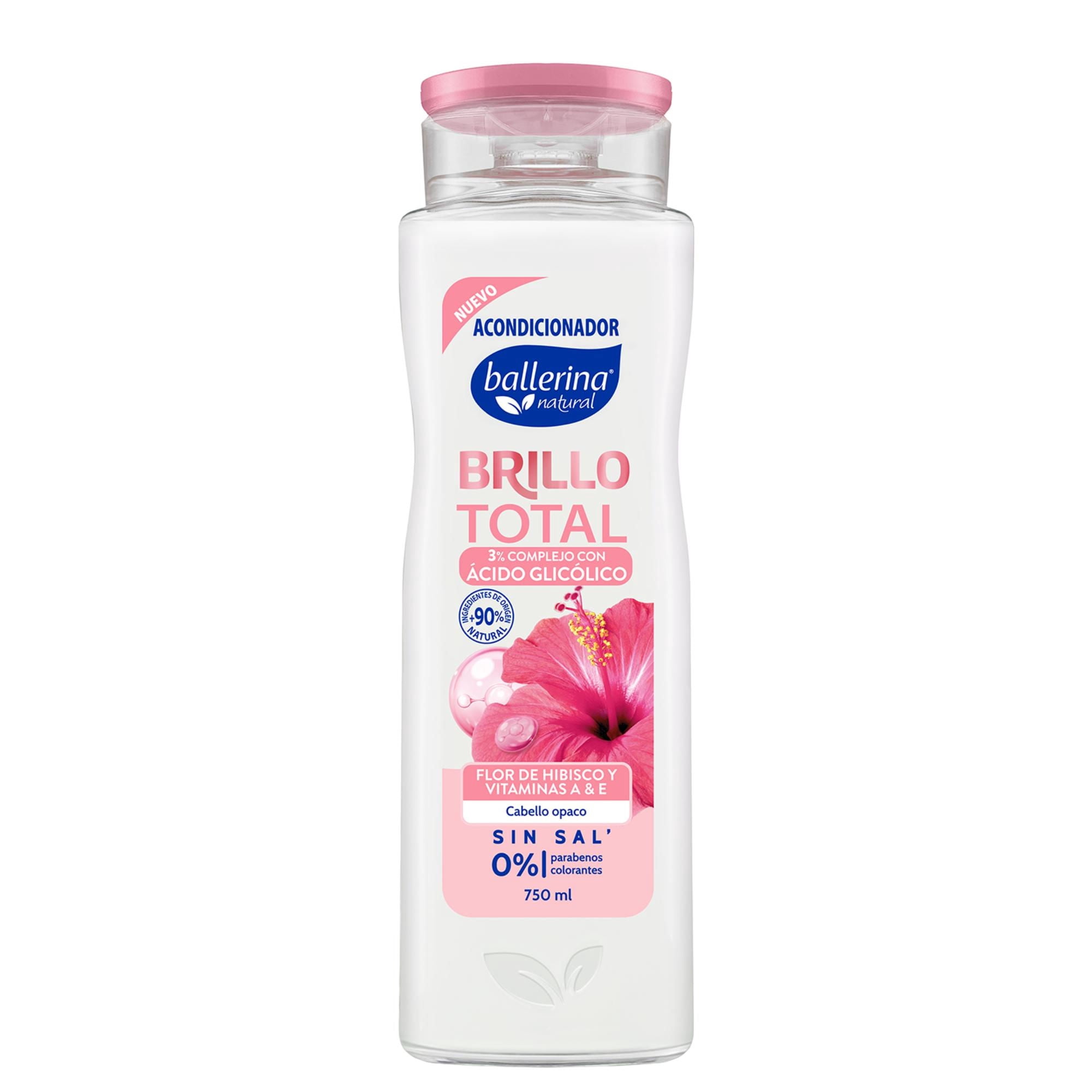 Acondicionador Ballerina brillo total frasco, 750 ml