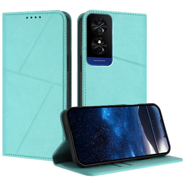 Funda Cartera Magnética para TCL 50 Protección Antichoque con Ranuras Verde