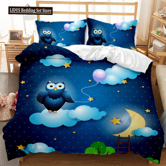 v1236 Bed Sheets Astronaut Duvet Cover Set Space Bedding Set For Kid Boy Girl Teen Sky Galaxy Themed Polyester Comforter Cover Queen King Size 3-Piece Bedding Set (1 Duvet Cover + 2 Pillow Shams) Bed