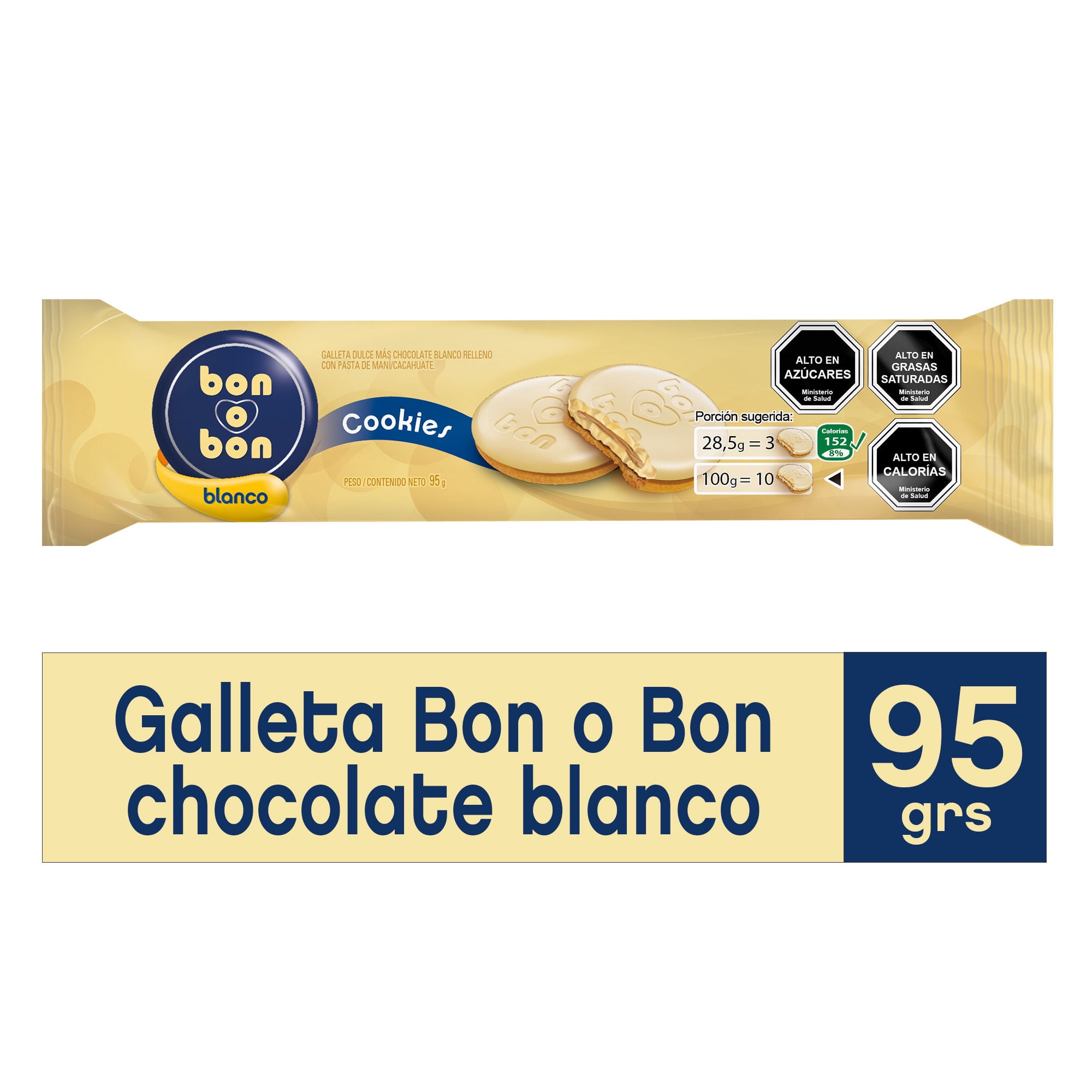 Galleta Bañada Bon O Bon Blanco 95 g Arcor