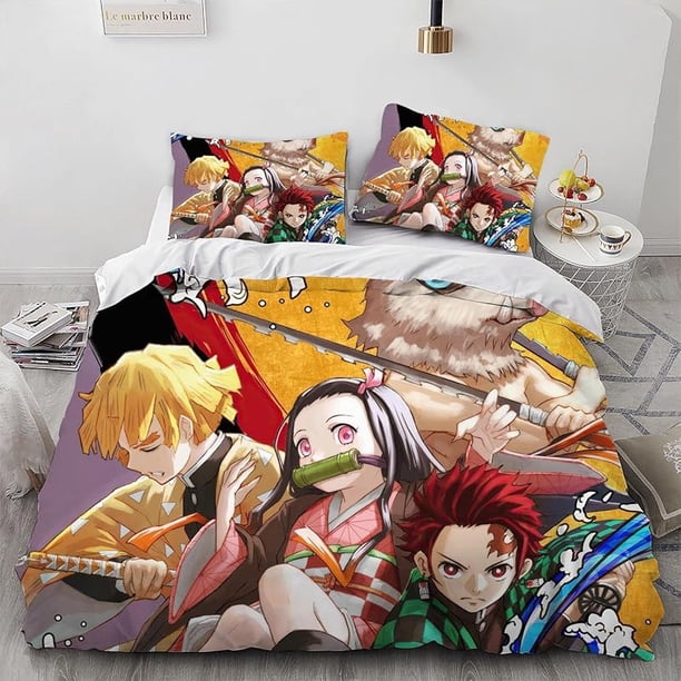 Anime -Duvet Cover 3 Piece -Bedding SetTeen- Anime Comfortable-Cover Set Super Soft Duv-et -Cover -with Pillowcase