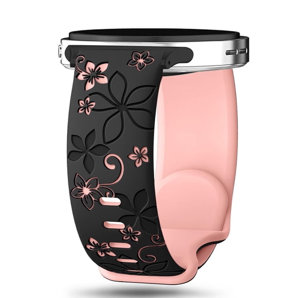 GeeBerYo Correa Bicolor con Grabado de Flores compatible con Galaxy Watch 9/8 de 40 mm/44 mm/Classic 46 mm 2026, correa de silicona suave y deportiva para hombre y mujer