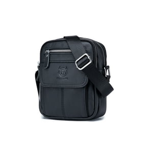 Bullcaptain - Bolso De Cuero Morral Hombro Banano Bag Djb016 Negro