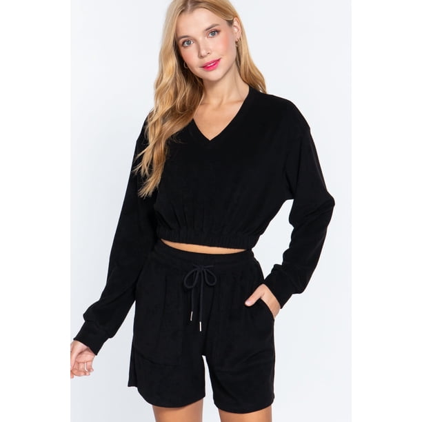 Top de Rizo con Dobladillo Elástico