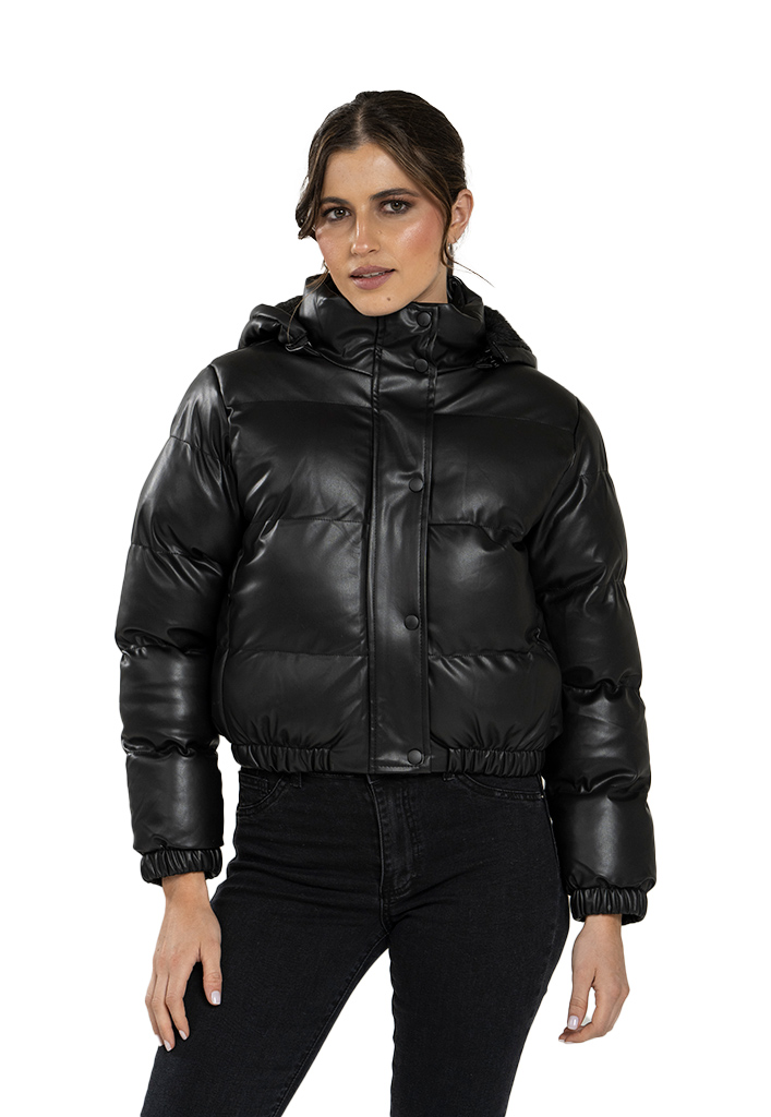 Todopiel - Chaqueta Puffa Chg74 Ecocuero Negro