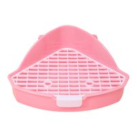 Magideal - Caja De Arena Para Conejos, Animales Pequeños, Bandeja Para Orinar, Jaula Para Conejos, Entrenamiento Para Ir Al Baño, Caja De Arena De Esquina Para H Rosa