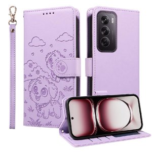 Funda Billetera Foxdock Compatible Con Oppo Reno 12 Pro 5G, Diseño Perrito Tierno, Ranuras Para Tarjetas Y Soporte Plegable