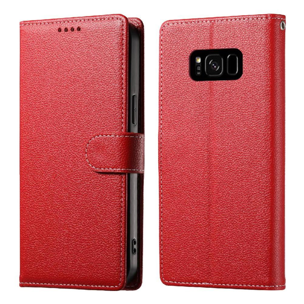 Funda Para Foxdock Samsung Galaxy S8– Cuero Premium, 3 Ranuras Para Tarjetas, Protección Contra Impactos