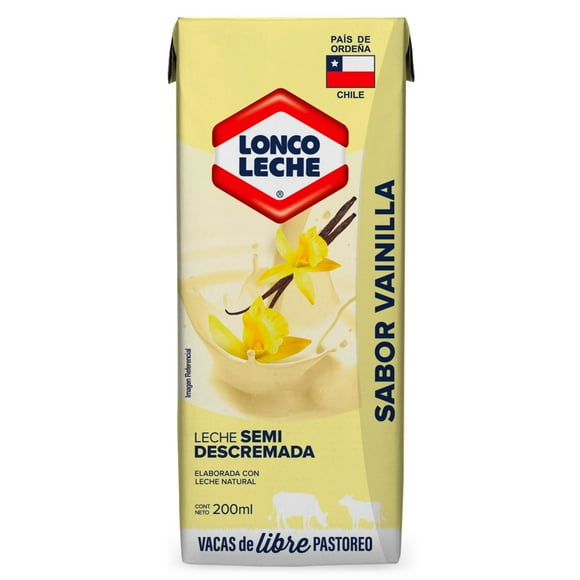Leche Semidescremada Vainilla, 200 ml