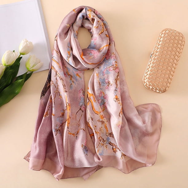 Lightweight Satin Plum Scarf for Women and Girls - Stylish and Versatile Wrap for Moms and Daughters