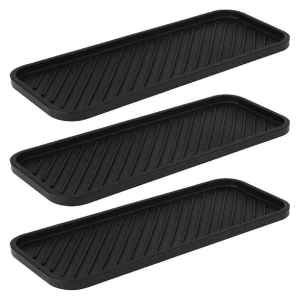 3 alfombrillas de silicona para secar platos, aislantes térmicos, rectangulares, para jabón y esponja, para fregadero, mesa de comedor, frutas, hotel.