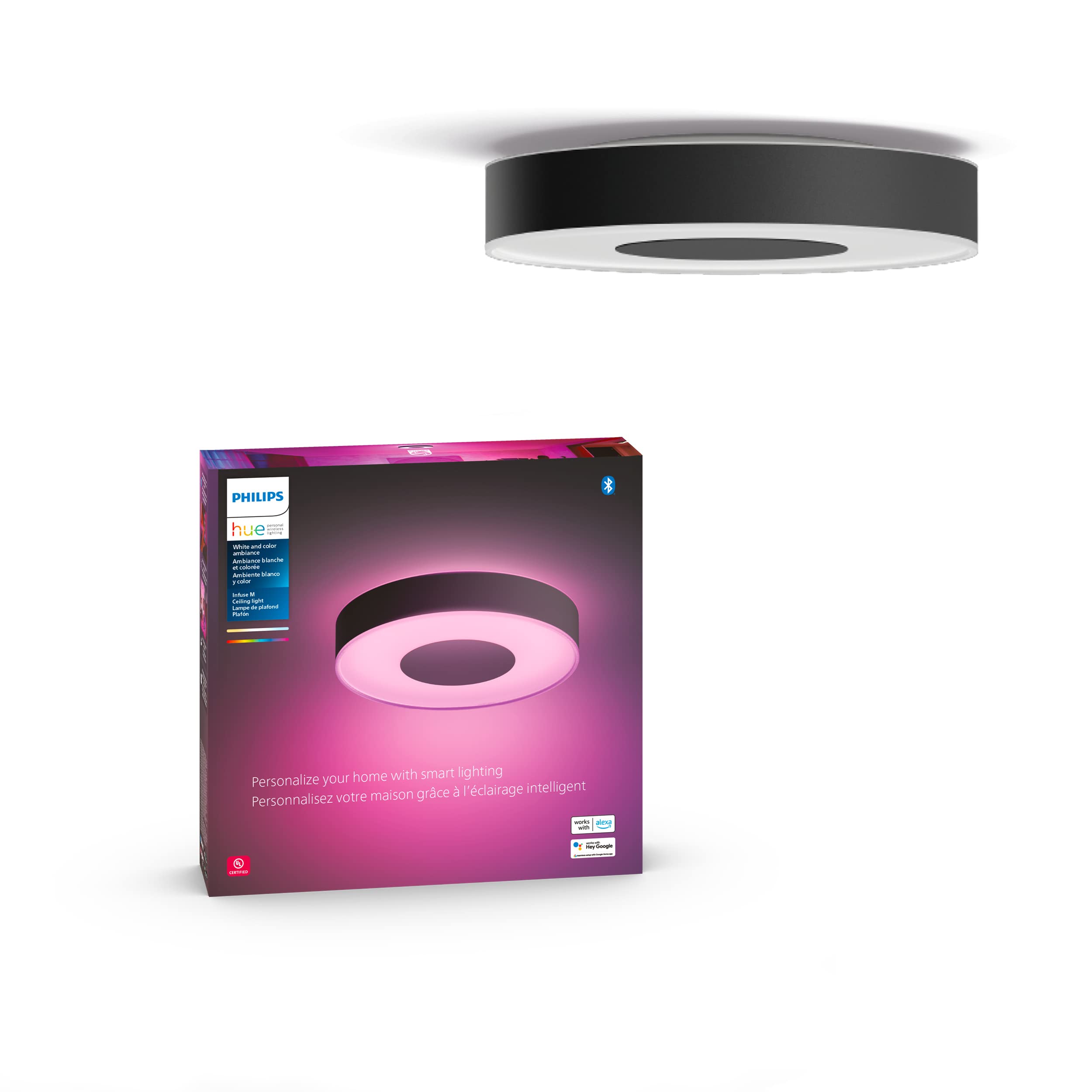 Philips Hue - Lámpara De Techo Infuse Medium Black Paquete De 1