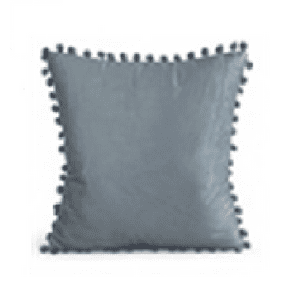 Genérico - Pack De 2 Fundas De Cojines Terciopelo Con Pompones 45X45 Cm Gris Claro