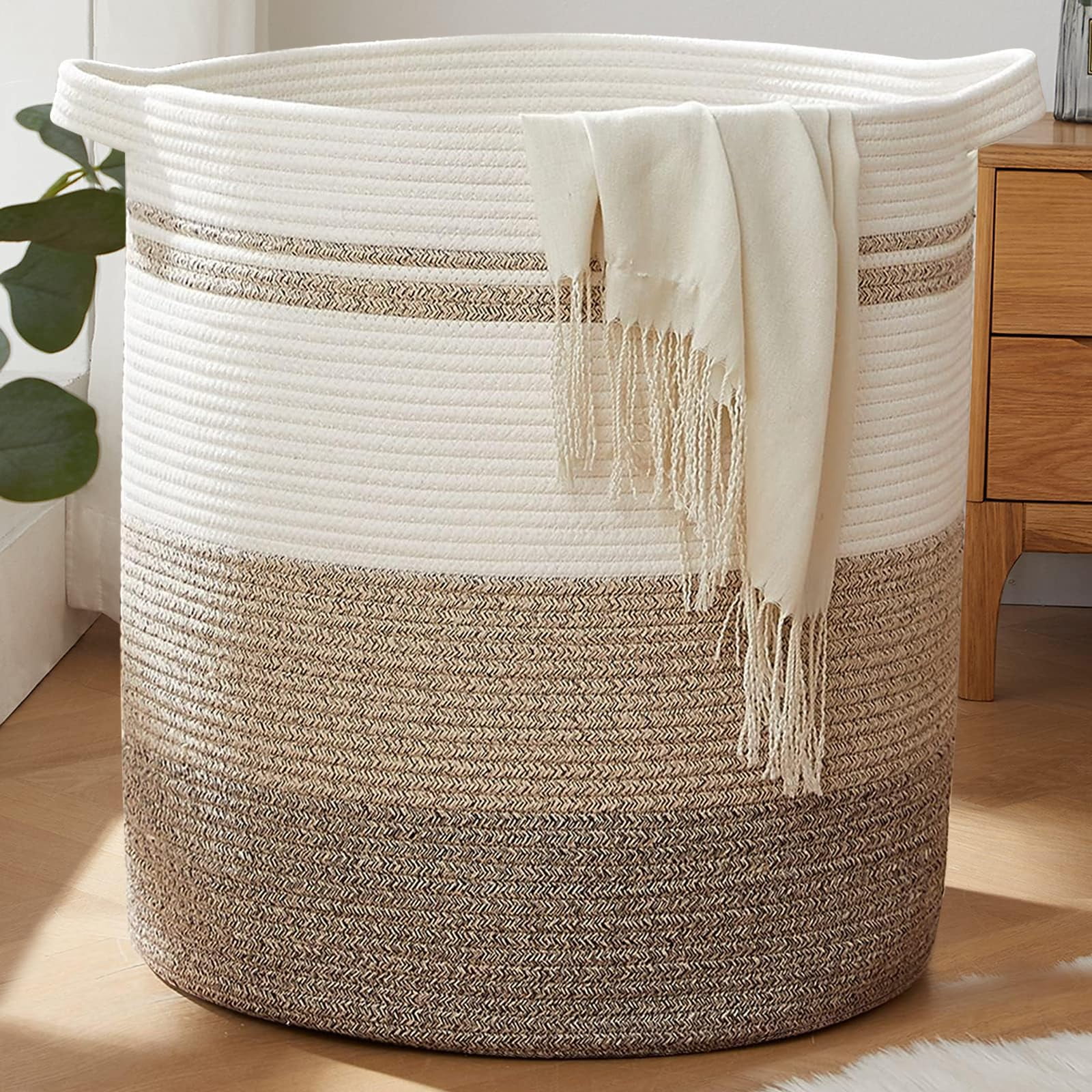 Cesta De Ropa Sucia Oiahomy 115 L Con Asas Para Sala De Estar, Color Amarillo