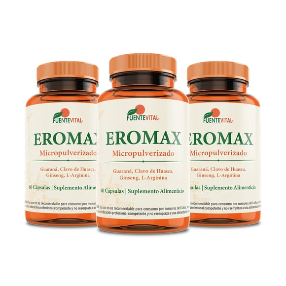 Potenciador Masculino Eromax Cápsulas - Rendimiento Pack 3