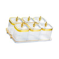 Bothyi - Caja De Condimentos Dividida, Contenedor De Especias Para Dulces, Sal, Nueces, Plato, 6 Frascos