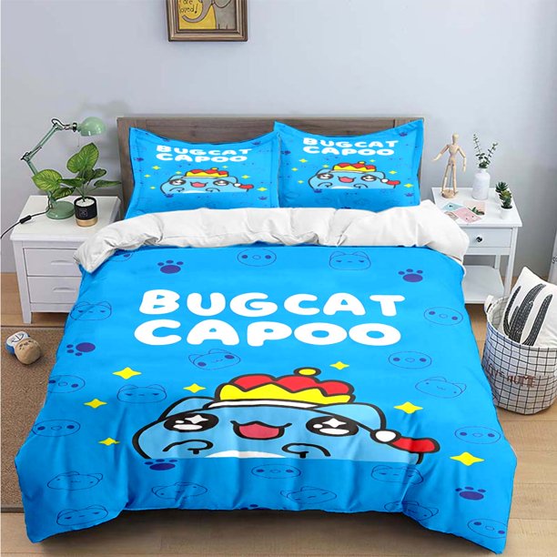 v963 Bed Sheets Cartoon B-Bugcat Capoo Pattern Bedding Sets Bed Supplies Set Duvet Cover Comforter Set Bedding Set Luxury Birthday Gift 3-Piece Bedding Set (1 Duvet Cover + 2 Pillow Shams) Bed Sheets