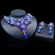 thumbnail image 5 of 2 Pzas Conjuntos de Joyería para Mujer Joyería de Cristal Azul para Mujer Collar y Aretes Brillantes Compromiso Boda Conjuntos de Joyería para Novias Dama de Honor, 5 of 6