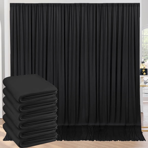 Cortina de fondo NSSONBEN, no se arruga, negra, 9 x 3 m, poliéster