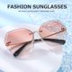 thumbnail image 2 of Gafas de sol oversize sin montura con lente de diamante AE0534 para mujer AEVOGUE, 2 of 6