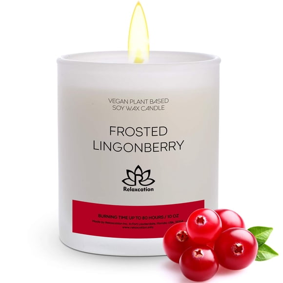 Candle Relaxation, cera de soja vegana, helado de invierno, arándano rojo