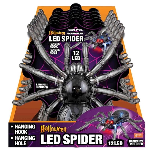 LED Spider Magic Seasons para Halloween, 20 cm, multicolor, paquete de 6