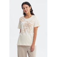 Fashionspark - Polera Mujer Print Posicional Crema - Ll