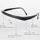 thumbnail image 4 of Gafas de seguridad Gafas de visión completa Gafas ajustables Gafas de esmerilado para usuarios de gafas (negras), 4 of 5