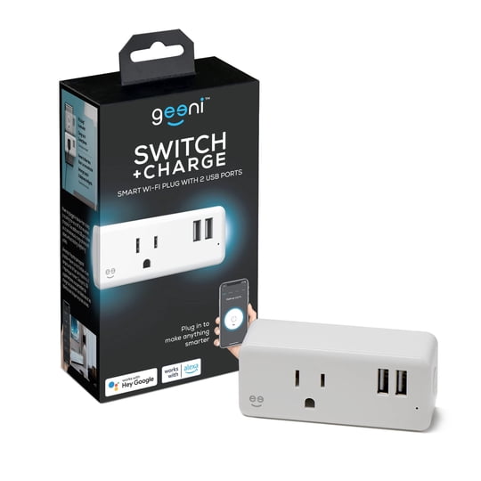 Enchufe Inteligente Wi‑fi Geeni Switch + Charge Con 2 Puertos Usb