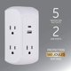 thumbnail image 2 of Regleta GE de 5 tomacorrientes con puertos USB/USB‑C y protector contra sobretensiones, 2 of 6