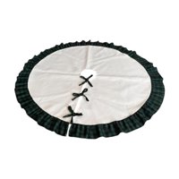 Magideal - Falda Para De Navidad, Decoración Navideña, Tapete Con Volantes Para De Navidad, Decoración Navideña Para Festivales, Fiestas, Regalos Negro Verde 122Cm