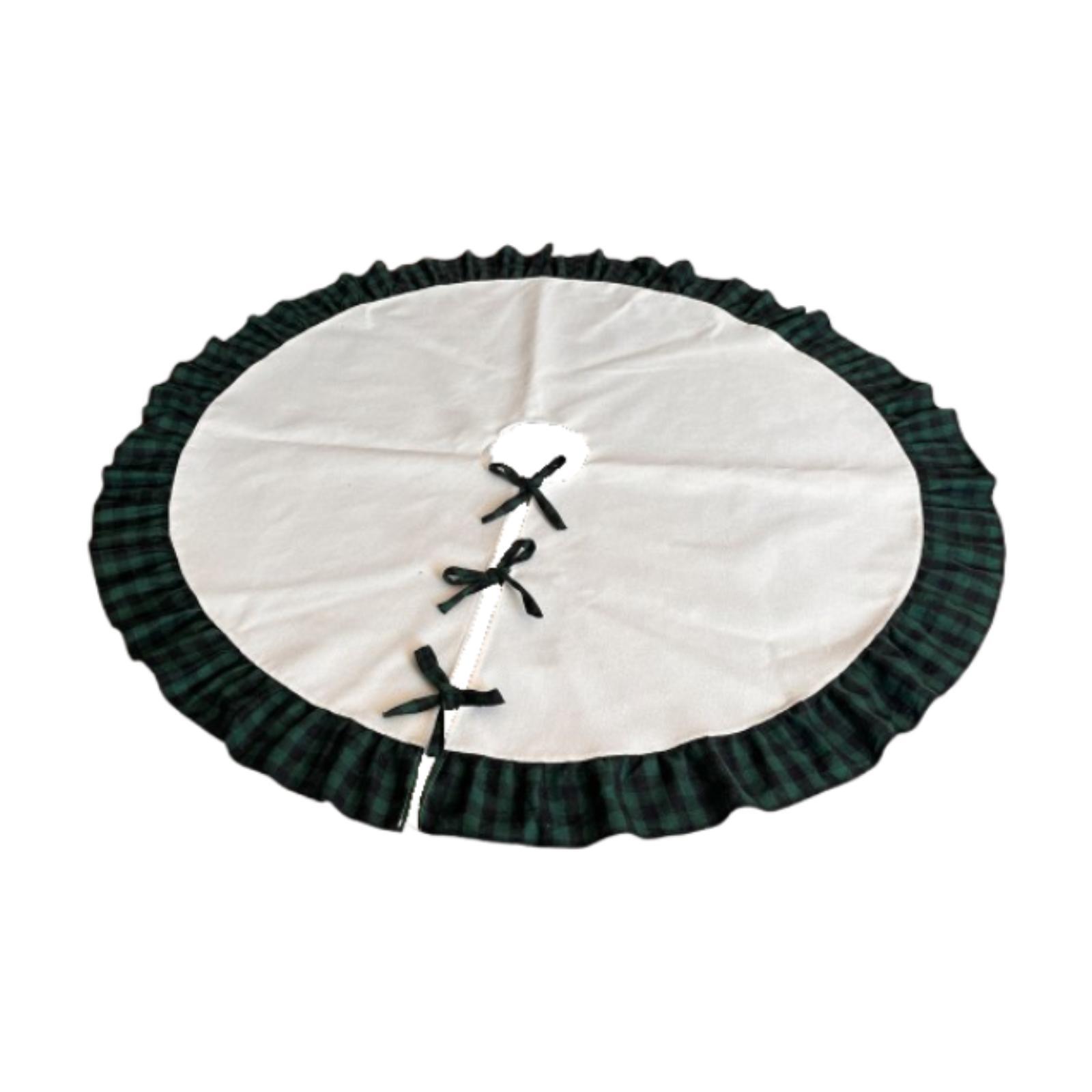 Magideal - Falda Para De Navidad, Decoración Navideña, Tapete Con Volantes Para De Navidad, Decoración Navideña Para Festivales, Fiestas, Regalos Negro Verde 122Cm