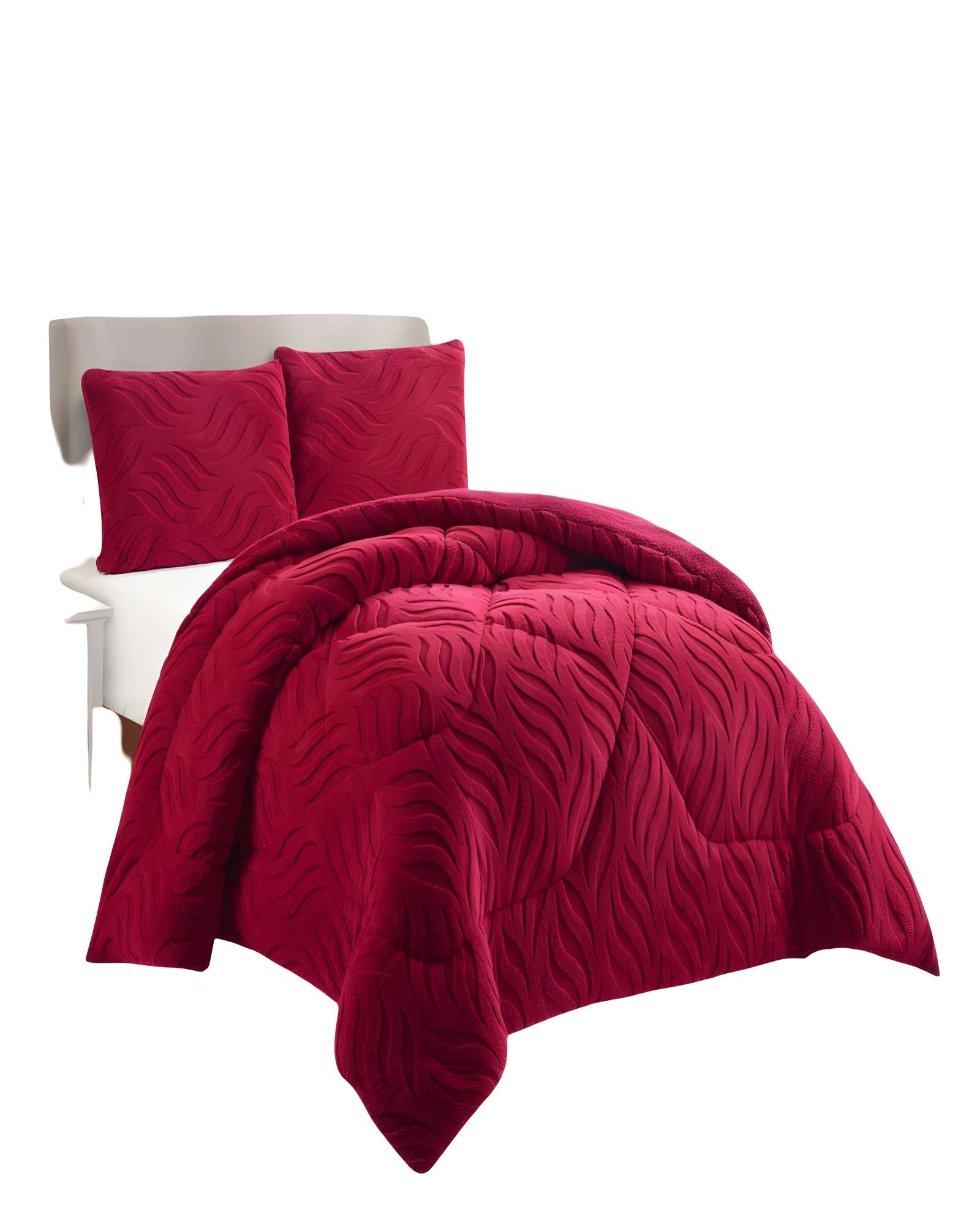 Genérico - Cobertor De Inverno Texturizada Diseño 02 2 Plazas Rojo