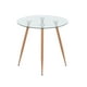 thumbnail image 1 of Mesa Redonda Minimalista De Vidrio 80cm Simil Madera - Estructura Wood, 1 of 3