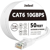 Cable Ethernet Jadaol Cat 6 De 15 M Para Exteriores E Interiores, 10 Gbps, Blanco