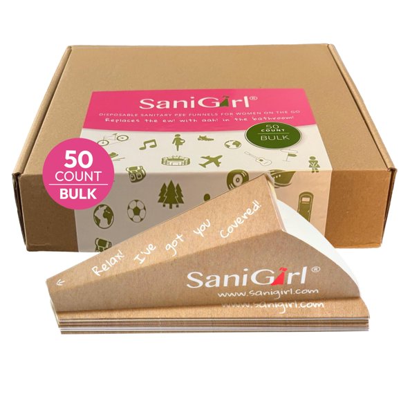 Dispositivo de micción femenina SaniGirl Pee Funnel para mujeres (paquete de 50)