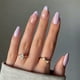 thumbnail image 1 of Spring Summer Trendy Purple Fake Nails, Glossy Floral Pattern False Nails, Women's French Tips Cute Press On Nails, 1 of 2