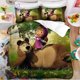 thumbnail image 5 of Kawaii Mashas and Bear Bedding Set Single Twin Full Queen King Size Bed Set Adult Kid Bedroom Bedding Gift, 5 of 5