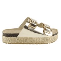 Sandalia Agua De Coco Plataforma Dorada