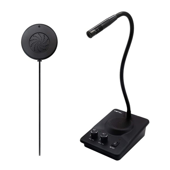 Sistema de intercomunicación con altavoz de ventana CallToU e intercomunicador de mostrador