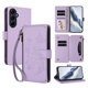 thumbnail image 1 of Funda Cartera Mariposa para [Samsung Galaxy A55 5G] con Soporte y Cremallera Morado claro, 1 of 6