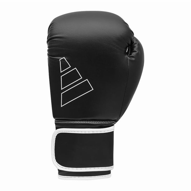 Guantes de boxeo adidas Hybrid 80 para boxeo, kickboxing, artes marciales mixtas, bolsa, entrenamiento y acondicionamiento físico, guantes de boxeo para hombre y mujer, peso (8 oz, negro/blanco)