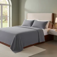 Casadeliacl - Juego De Sábanas Polar 2 Plazas Gris Liso