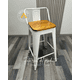 thumbnail image 3 of Pack 4 Taburetes Tolix Asiento De Madera 64cm - Blanco, 3 of 3