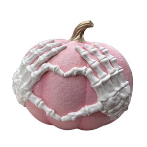 Magideal - Estatuilla De Calabaza Halloween Mano De Esqueleto Adorno Gótico Decorativo Centro De Mesa Para Hogar Fiesta Adecuado Para Salón Dormitorio Jardín Rosa