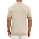thumbnail image 3 of INSPIRA CHIC Regreso a Clases Polo de Punto para Hombre con Cremallera Cuarto de Manga Corta Textura Acanalada Top Casual M Beige, 3 of 6