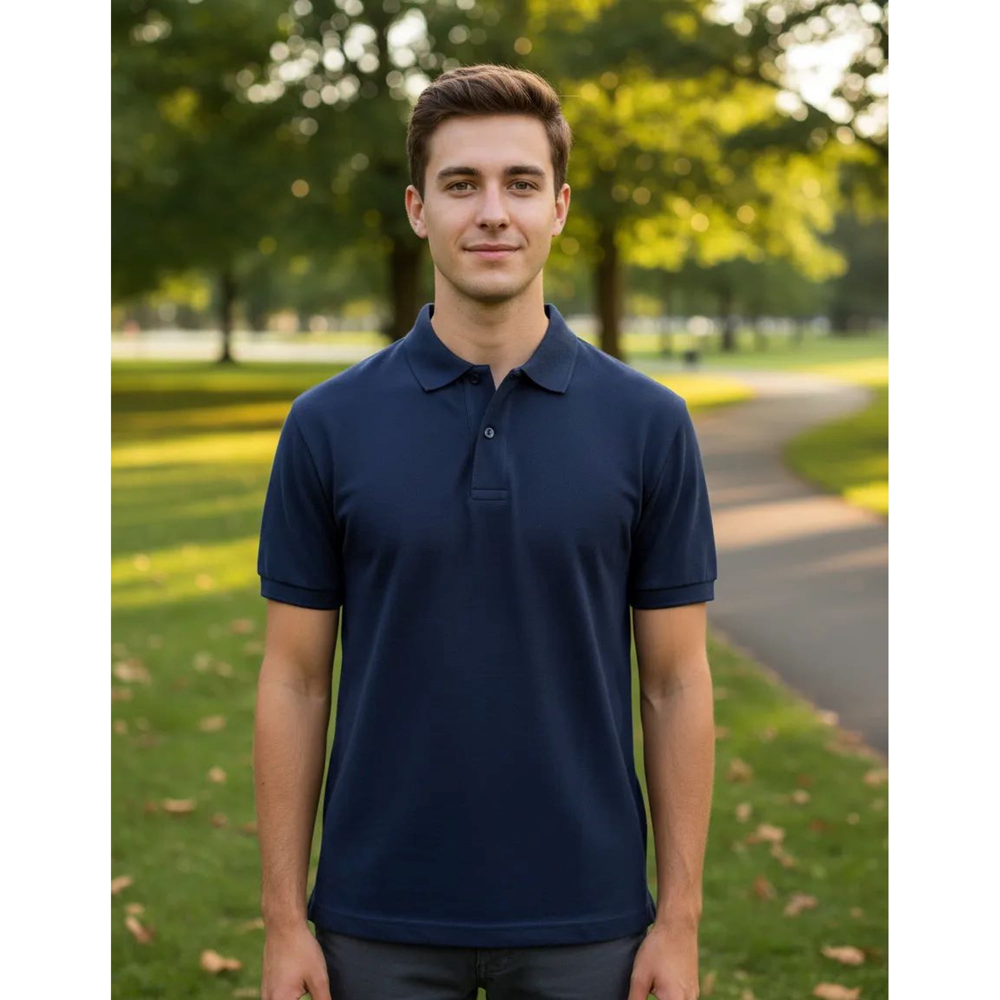 Metalfer - Polera Piqué Manga Corta Azul Oscuro Talla S