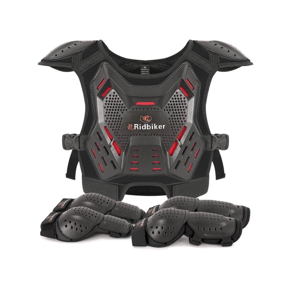 Equipo de Protección RIDBIKER para Niños 3‑10 Años - Negro