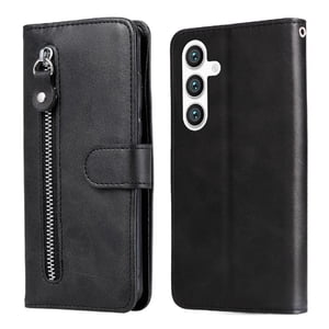 Gangxun - Funda Con Cremallera Para Samsung Galaxy S25 Plus, Carcasa Cartera De Cuero Pu Con Soporte Y Tarjetero